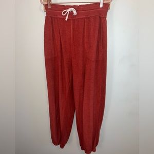 Red/pink free people sweatpants